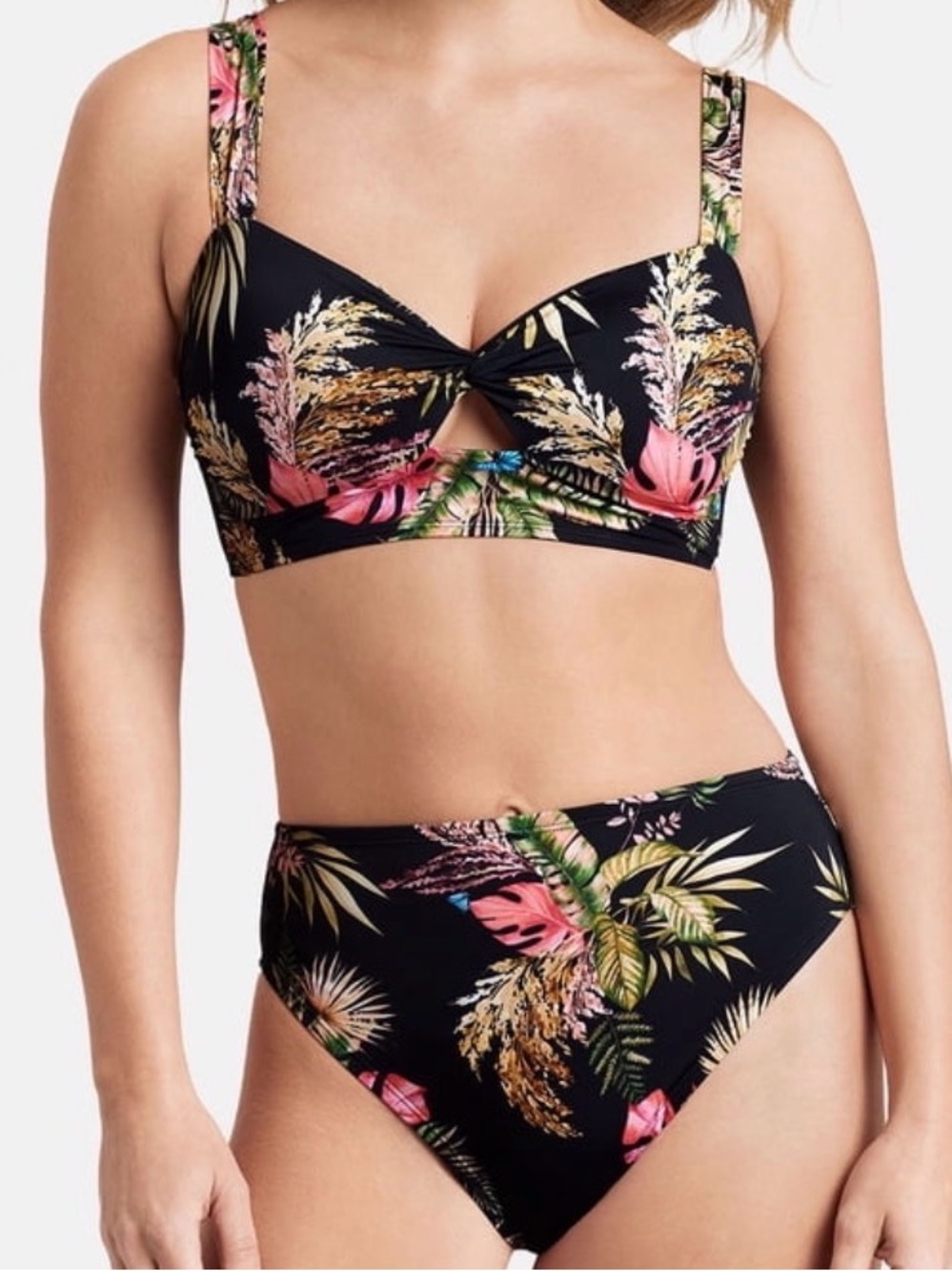 Sofia by Sofia Vergara Women's Cheeky High Waist Bikini Bottom & Top M 8/10 NWT